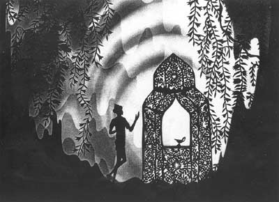 Prens Ahmet'in Maceraları adlı sinema çalışmasını özellkle bulup izlemenizi öneririm. ( Adventures of Prince Achmed, şeklinde arayın) Alternatif olarak Die Geschichte des Prinzen Achmed veya  Die Abenteuer des Prinzen Achmed, LOTTE REINIGER | Makasla Keserek Kağıtlardan Film Yapan Sanatçı